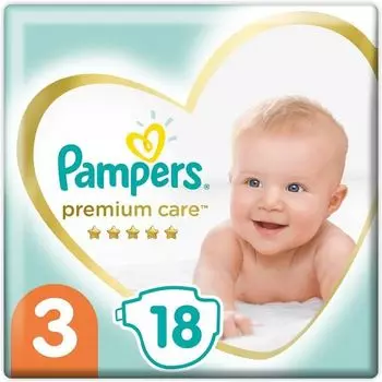 Подгузники детские одноразовые Premium Care Pampers/Памперс 6-10кг 18шт