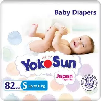 Подгузники YokoSun s до 6 кг 82 шт