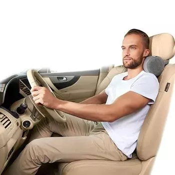 Подушка под голову на автомобильное сидение Trelax/Трелакс Autohead П16 черный, 12х27см