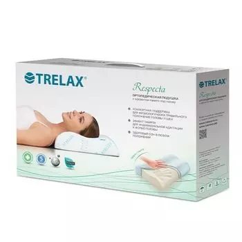 Подушка ортопедическая с эффектом памяти под голову Trelax/Трелакс Respecta П05 р.S