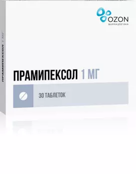Прамипексол таблетки 1мг 30шт