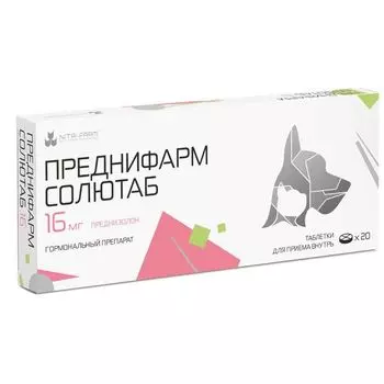 Преднифарм Солютаб таблетки для кошек и собак 16мг 20шт