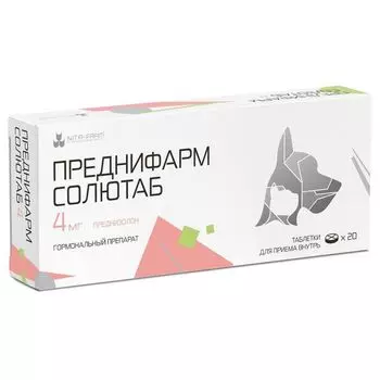 Преднифарм Солютаб таблетки для кошек и собак 4мг 20шт