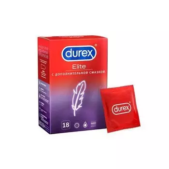Презервативы гладкие сверхтонкие Elite Durex/Дюрекс 18шт