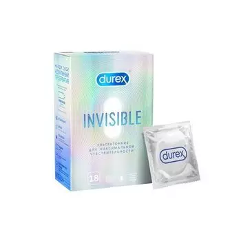 Презервативы ультратонкие Invisible Durex/Дюрекс 18шт