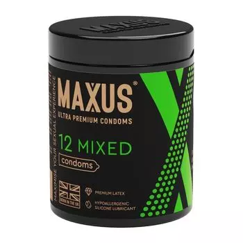 Презервативы гладкие и текстурированные Mixed Maxus/Максус 12шт