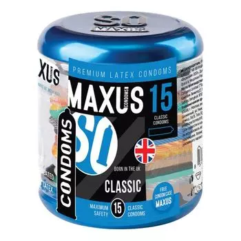 Презервативы классические гладкие Classic Maxus/Максус 15шт