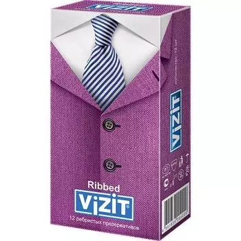 Презервативы ребристые Ribbed Vizit/Визит 12шт