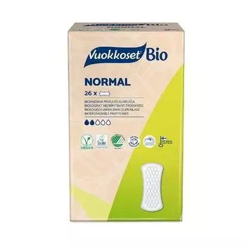 Прокладки гигиенические женские ежедневные без крылышек Normal Bio Vuokkoset 26шт