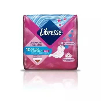 Прокладки с мягкой поверхностью Normal Ultra Deo Libresse/Либресс 10шт (5237)