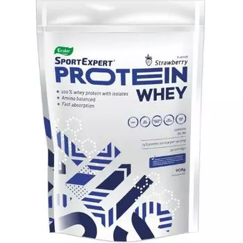 Протеин сывороточный клубника СпортЭксперт Эвалар порошок для приема внутрь 908г