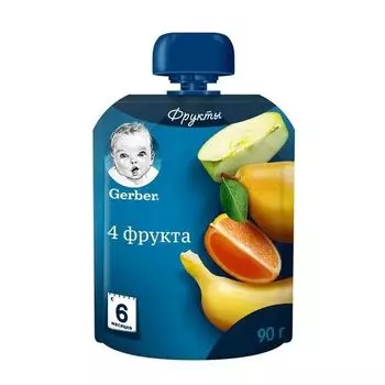 Пюре 4 Фрукта Gerber 90г