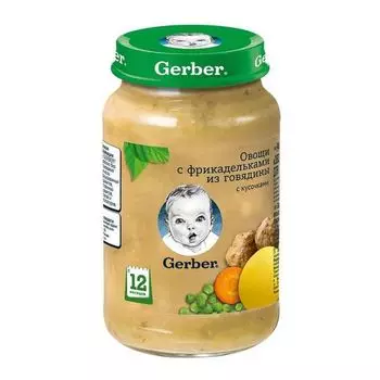 Пюре овощи-фрикадельки-говядина Gerber/Гербер 190г