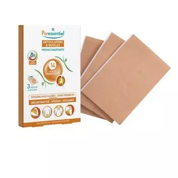 Патчи разогревающие 14 эфирных масел Puressentiel/Пюресансьель 3шт