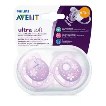 Пустышка Philips Avent серии ultra soft 6-18 мес., 2шт. SCF227/22
