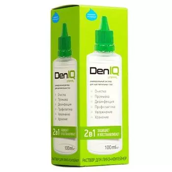 Раствор для ухода за контактными линзами Unihyal DenIQ 100мл