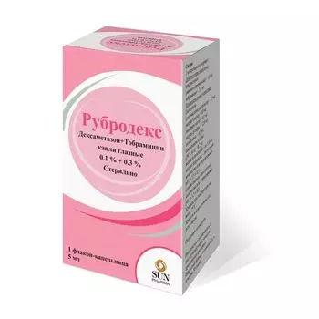 Рубродекс капли глазные 0,1%+0,3% 5мл