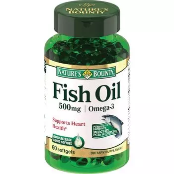 Рыбий Жир Омега-3 Nature's Bounty/Нэйчес баунти капсулы 500мг 60шт
