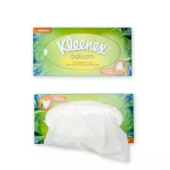 Салфетки бумажные в коробке Kleenex/Клинекс Balsam 72 шт.