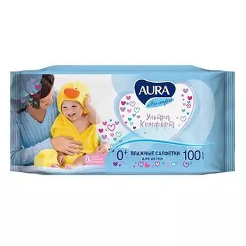 Салфетки влажные детские big-pack Aura/Аура 100шт