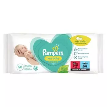 Салфетки влажные детские New Baby Pampers/Памперс 50шт