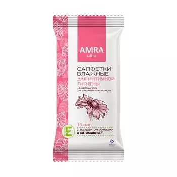 Салфетки влажные для интимной гигиены женские Amra/Амра 15шт