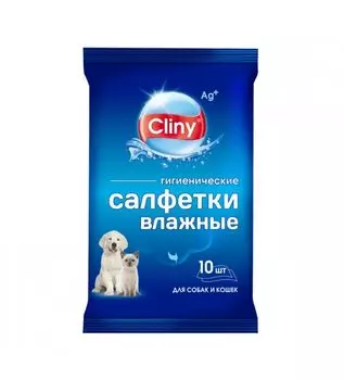 Салфетки влажные для собак и кошек Cliny 10шт