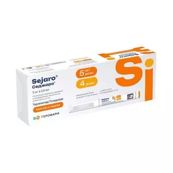 Седжаро раствор для п/к введ. шприц-ручка 5мг/доза 2,4 мл+Игла 4шт