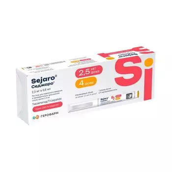 Седжаро раствор для п/к введ. шприц-ручка 2,5мг/доза 2,4мл+Игла 4шт