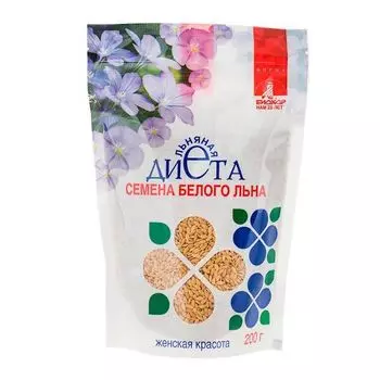 Семена льна белого женская красота Биокор 200г