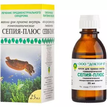 Сепия-плюс капли для приема внутрь гомеопатические 25мл