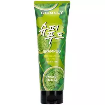 Шампунь для силы и блеска волос с экстрактами водорослей и зеленого чая матча Consly 250мл