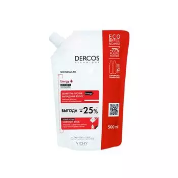 Шампунь против выпадения волос Energy+ Dercos Technique Vichy/Виши сменный блок 500мл