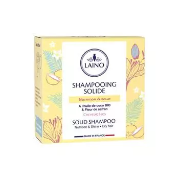 Шампунь твердый для сухих волос органическое кокосовое масло и шафран Laino/Лэно 60г