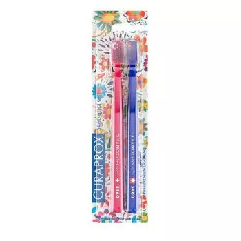 Щетки зубные для взрослых ультрамягкие малиновая/синяя Curaprox/Курапрокс 2шт (cs5460/2 duo hawaii2)