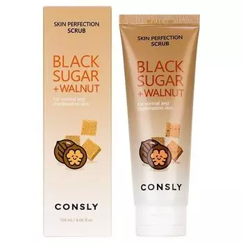 Скраб для лица с черным сахаром и экстрактом грецкого ореха Consly 120мл
