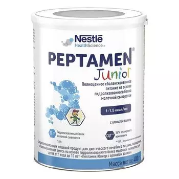 Смесь сухая вкус ванили для детей от 1 до 10 лет Юниор Peptamen/Пептамен банка 400г