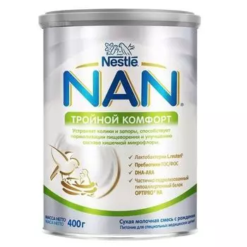 Смесь сухая молочная Nan/Нан Тройной Комфорт 400г