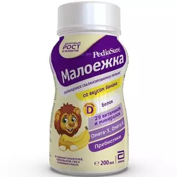 Смесь жидкая для детского питания вкус банана от 1 до 10 лет Малоежка PediaSure/ПедиаШур бут. 200мл