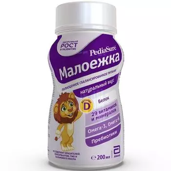 Смесь жидкая для детского питания вкус натуральный от 1 до 10 лет Малоежка PediaSure/ПедиаШур бут. 200мл