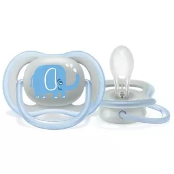 Соска-пустышка силиконовая ортодонтическая с футляром 6-18 мес. Ultra Air Philips Avent (SCF086/78)