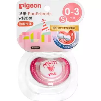 Соска-пустышка силиконовая от 0 мес. Mum love me FunFriends Pigeon/Пиджен р.S