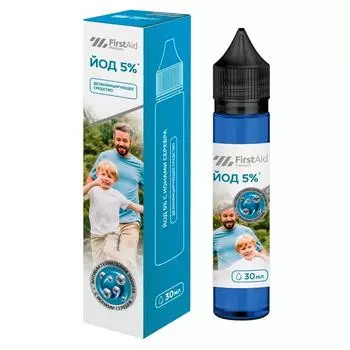 Средство дезинфицирующее кожный антисептик йод с ионами серебра Банеран First Aid/Ферстэйд фл. 5% 30мл