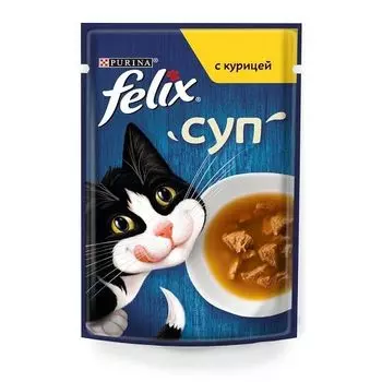Суп для взрослых кошек с курицей Felix 48г
