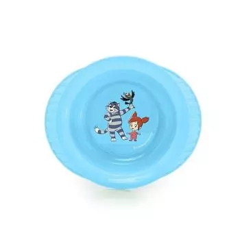 Тарелка пластиковая глубокая на присоске с 6 мес.цвет голубой Мама тама (MT/041)