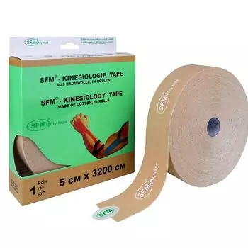 Тейп кинезиологический на хлопковой основе в рулоне бежевый SFM-Plaster 5см х 3200см