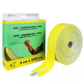 Тейп кинезиологический на хлопковой основе в рулоне желтый SFM-Plaster 5см х 3200см