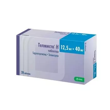 Телмиста Н таблетки 12,5мг + 40мг 28шт