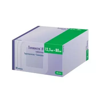 Телмиста Н таблетки 12,5мг + 80мг 84шт