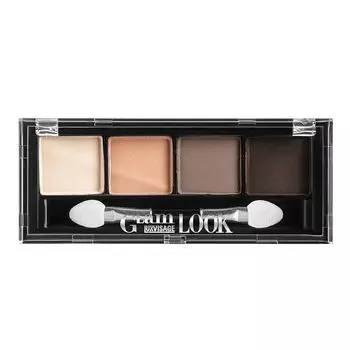 Тени для век кофейный 4-х цветные Glam Look Luxvisage тон 2 2г
